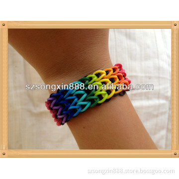 Mix color silicone bands for braided wristbands
